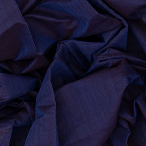 Navy Blue Handloom Plain Kanchi Cotton Saree -Navy Blue