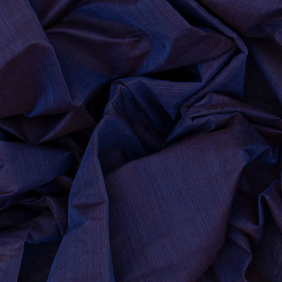 Navy Blue Handloom Plain Kanchi Cotton Saree -Navy Blue