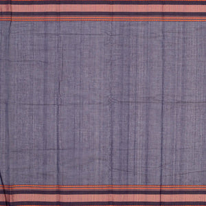 Navy Blue Handloom Plain Kanchi Cotton Saree -Navy Blue