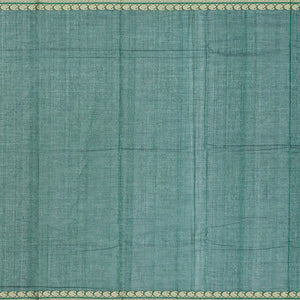 Sea Green Handloom Kanchi Cotton Saree With Mango Buttas-Sea Green