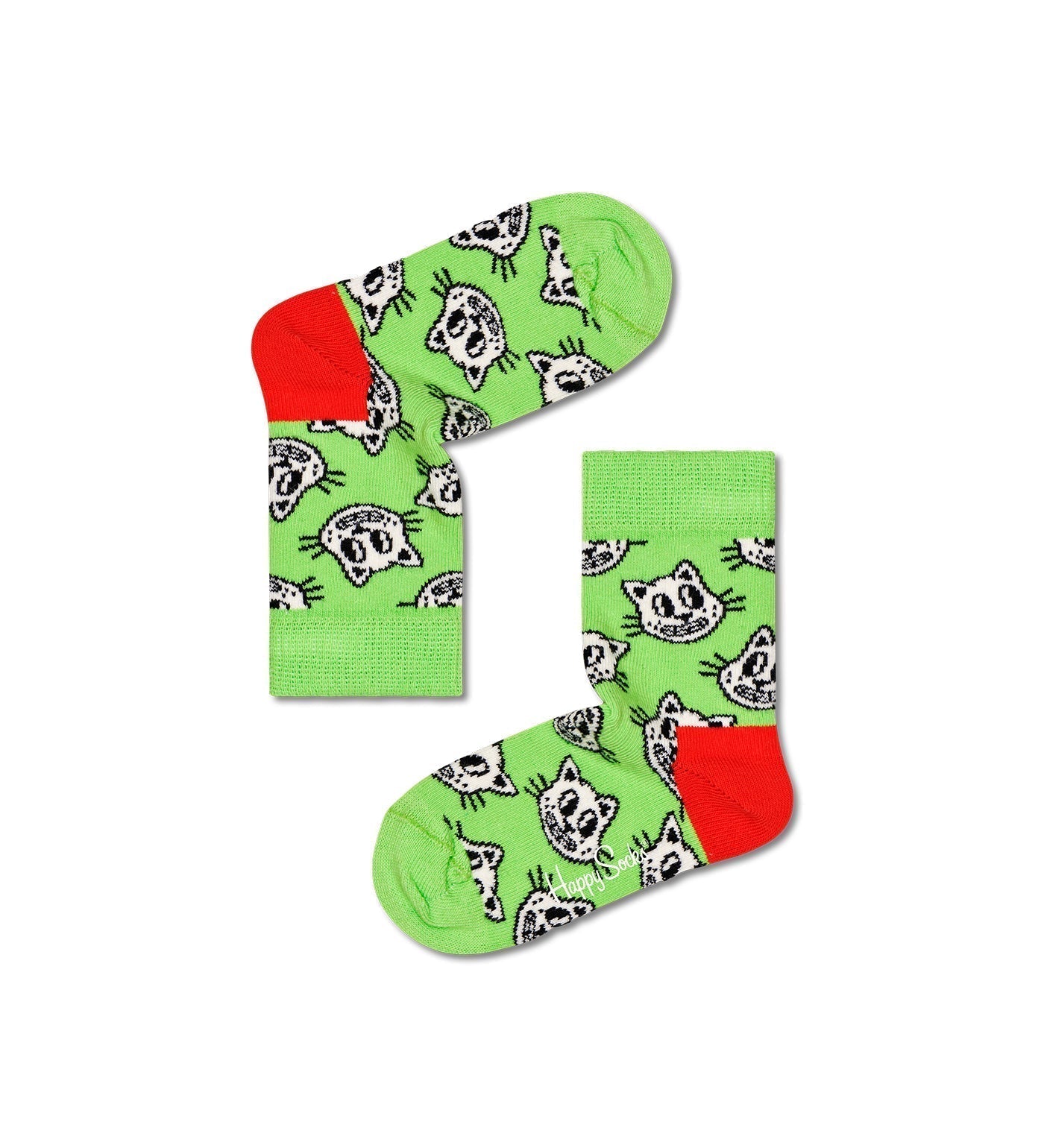 Happy Socks Unisex Cat Crew Length Socks for Kids