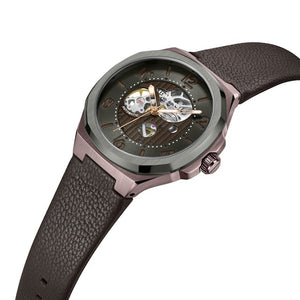 Kenneth Cole Automatic Grey Dial & Brown Leather Strap Watch for Men