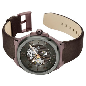 Kenneth Cole Automatic Grey Dial & Brown Leather Strap Watch for Men