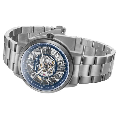 Kenneth Cole Automatic Skeleton Blue Dial Grey Chain Men's Watch