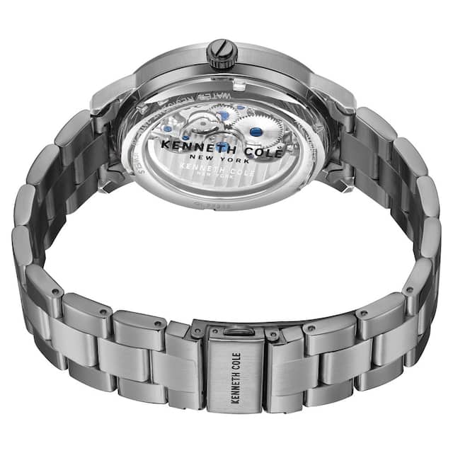 Kenneth Cole Automatic Skeleton Blue Dial Grey Chain Men's Watch