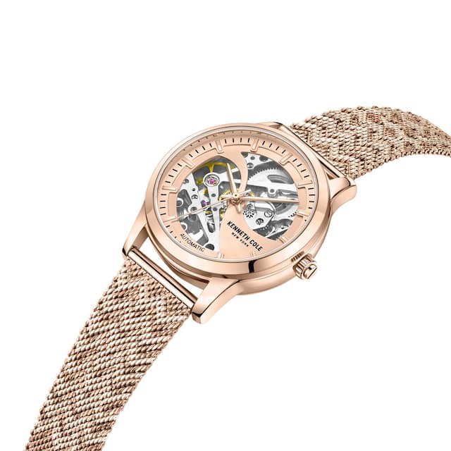 Kenneth Cole Automatic Rose Gold Dial Women 36mm