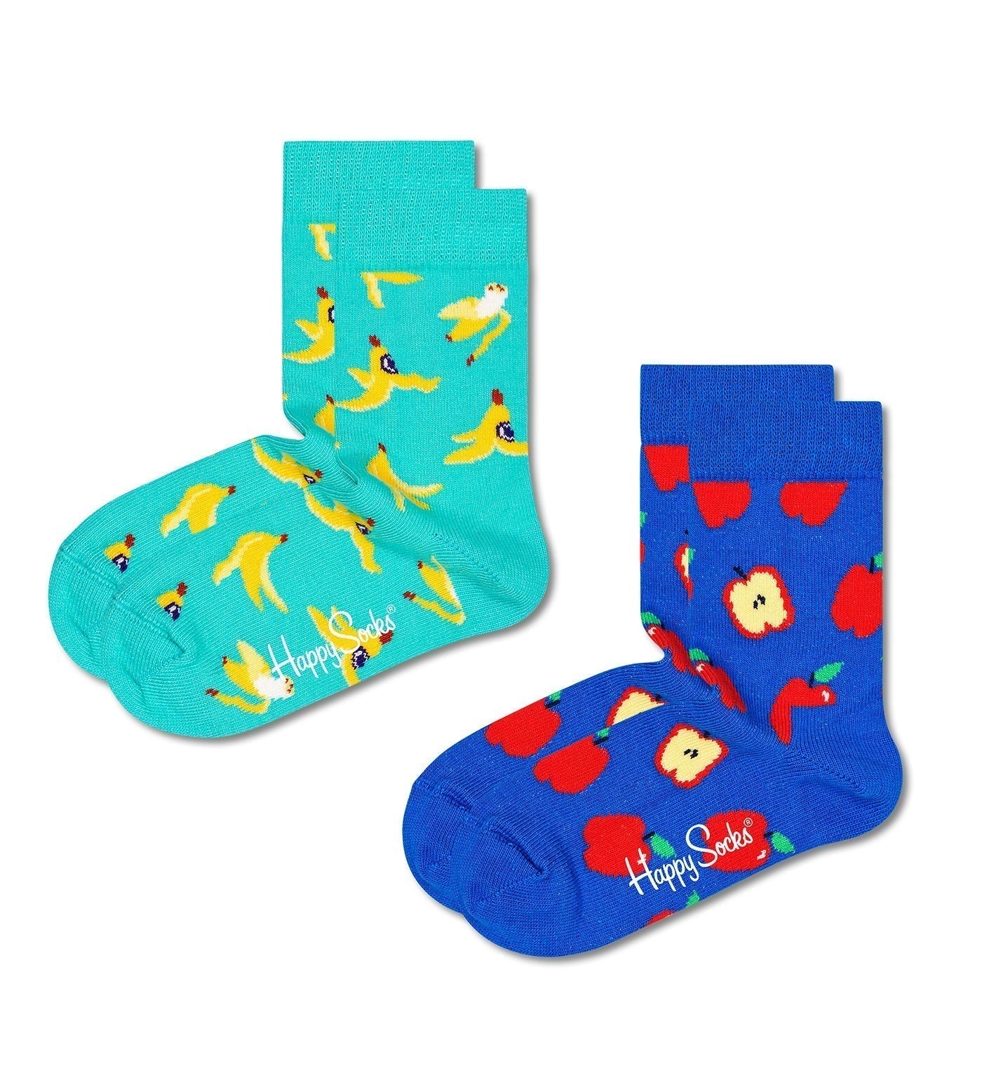 Happy Socks Unisex 2-Pack Fruit Design Crew Length Socks for Kids