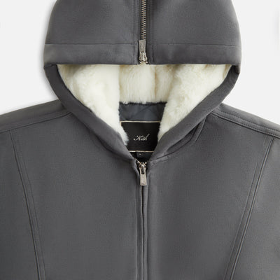Kith Women Nylas Microsuede Zip Hooded Bomber - Asteroid