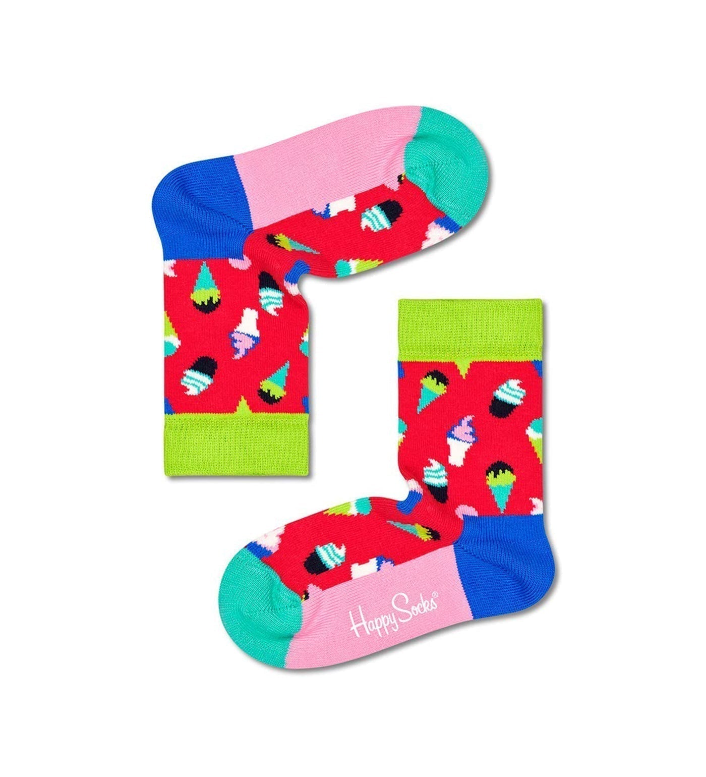 Happy Socks Unisex Ice Cream Crew Length Socks for Kids