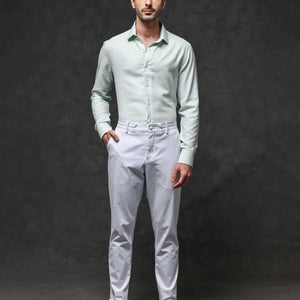 Rare Rabbit Mens Kinate Pastel Green Full Sleeve Solid Houndstooth Check Shirt