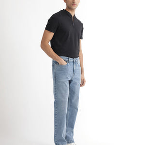 Rare Rabbit Men's Klune Blue Mid Wash Mid-Rise Regular Fit Jeans