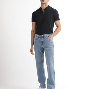 Rare Rabbit Men's Klune Blue Mid Wash Mid-Rise Regular Fit Jeans