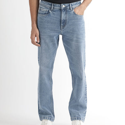 Rare Rabbit Men's Klune Blue Mid Wash Mid-Rise Regular Fit Jeans