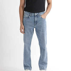Rare Rabbit Men's Klune Blue Mid Wash Mid-Rise Regular Fit Jeans