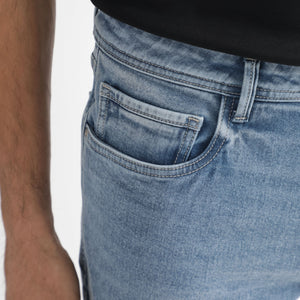 Rare Rabbit Men's Klune Blue Mid Wash Mid-Rise Regular Fit Jeans