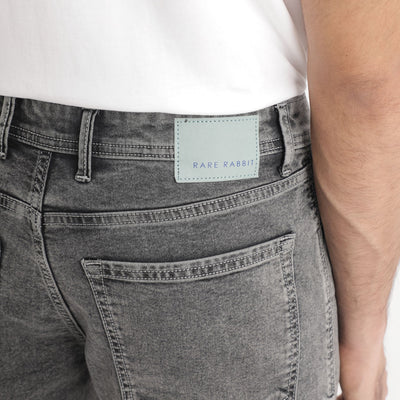 Rare Rabbit Men's Klune Light Grey Mid Wash Mid-Rise Regular Fit Jeans