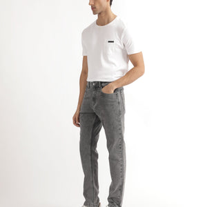 Rare Rabbit Men's Klune Light Grey Mid Wash Mid-Rise Regular Fit Jeans