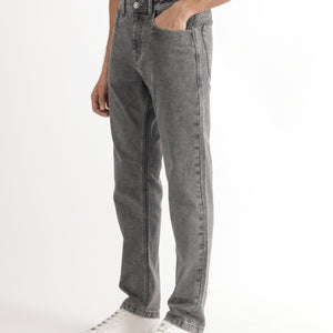Rare Rabbit Men's Klune Light Grey Mid Wash Mid-Rise Regular Fit Jeans