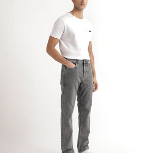 Rare Rabbit Men's Klune Light Grey Mid Wash Mid-Rise Regular Fit Jeans