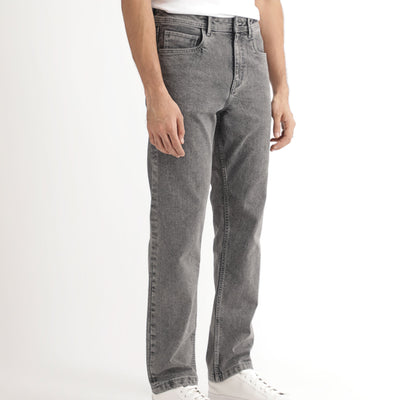 Rare Rabbit Men's Klune Light Grey Mid Wash Mid-Rise Regular Fit Jeans