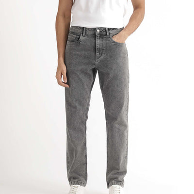 Rare Rabbit Men's Klune Light Grey Mid Wash Mid-Rise Regular Fit Jeans