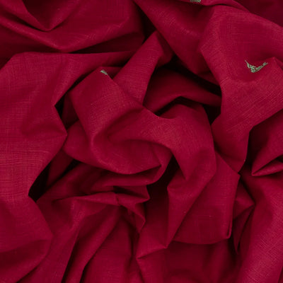 Crimson Handloom Kadapa Cotton Saree With Buttas-Crimson