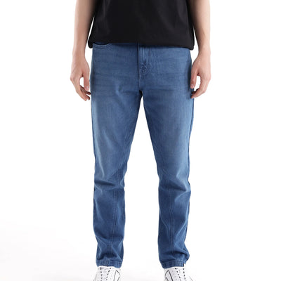 Rare Rabbit Men's Kobet Blue Cotton Fabric Plain Jeans