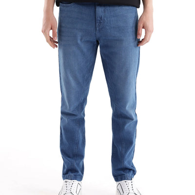 Rare Rabbit Men's Kobet Blue Cotton Fabric Plain Jeans