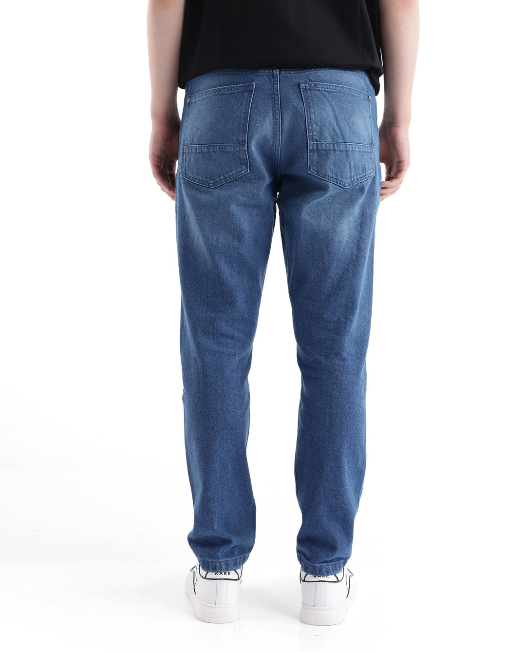 Rare Rabbit Men's Kobet Blue Cotton Fabric Plain Jeans