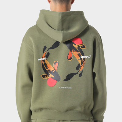 Irasuto Studios Koi Khaki Hoodie