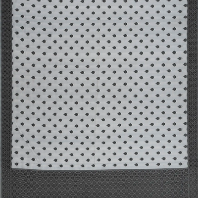 Grey Handwoven Banarasi Organza Silk Saree With Floral Motifs-Grey