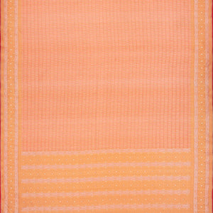 Red Handwoven Banarasi Organza Silk Saree With Floral Motifs-Red