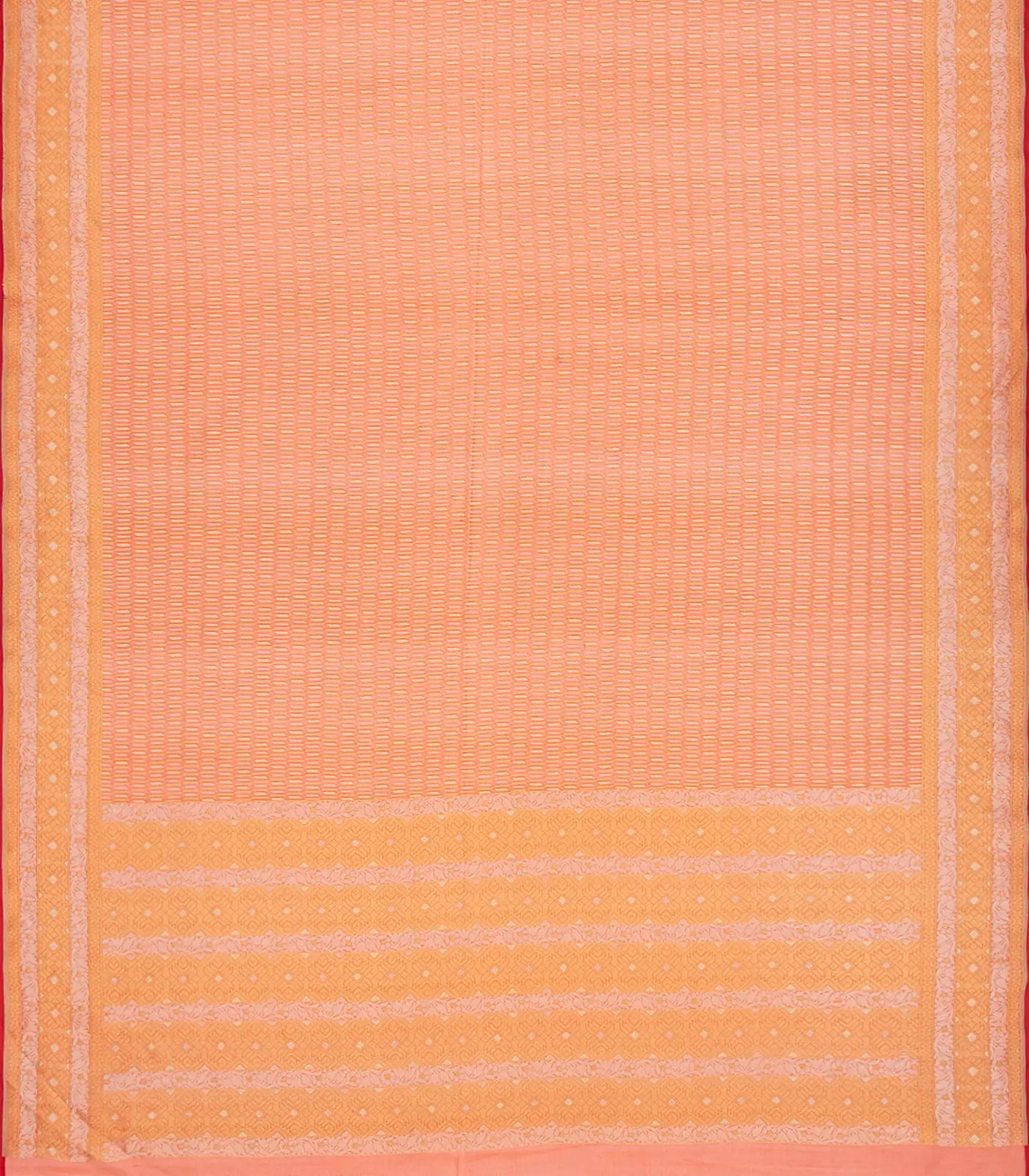 Red Handwoven Banarasi Organza Silk Saree With Floral Motifs-Red