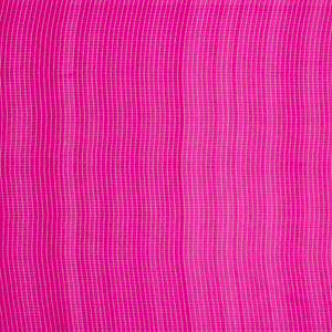 Hot Pink Handwoven Banarasi Organza Silk Saree With Floral Motifs-Hot Pink