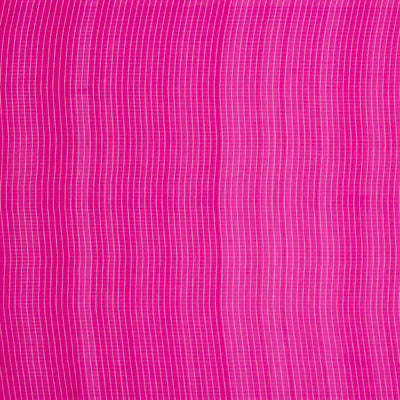 Hot Pink Handwoven Banarasi Organza Silk Saree With Floral Motifs-Hot Pink
