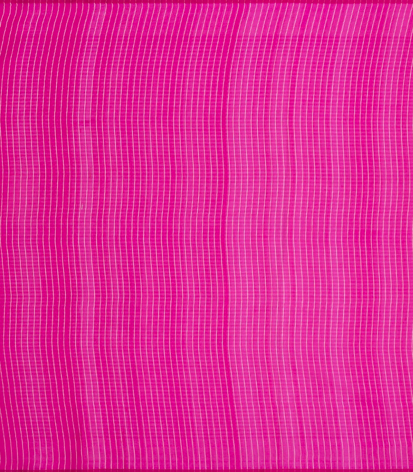 Hot Pink Handwoven Banarasi Organza Silk Saree With Floral Motifs-Hot Pink