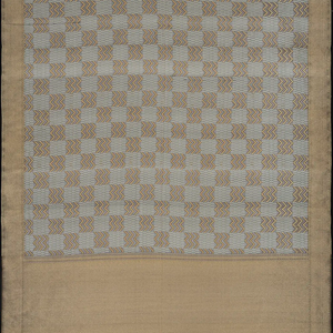 Black Handwoven Banarasi Organza Silk Saree With Chevron Motifs-Black