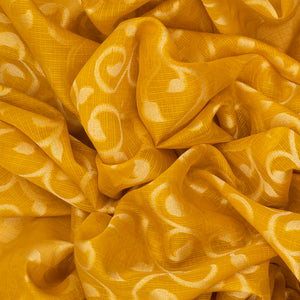 Mustard Handwoven Organza Silk Saree With Floral Motifs-Mustard