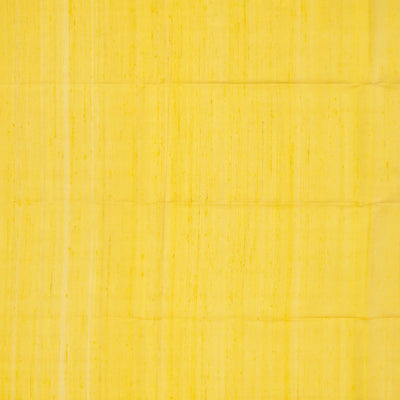Yellow Handloom Organza Silk Saree With Square Motifs-Yellow