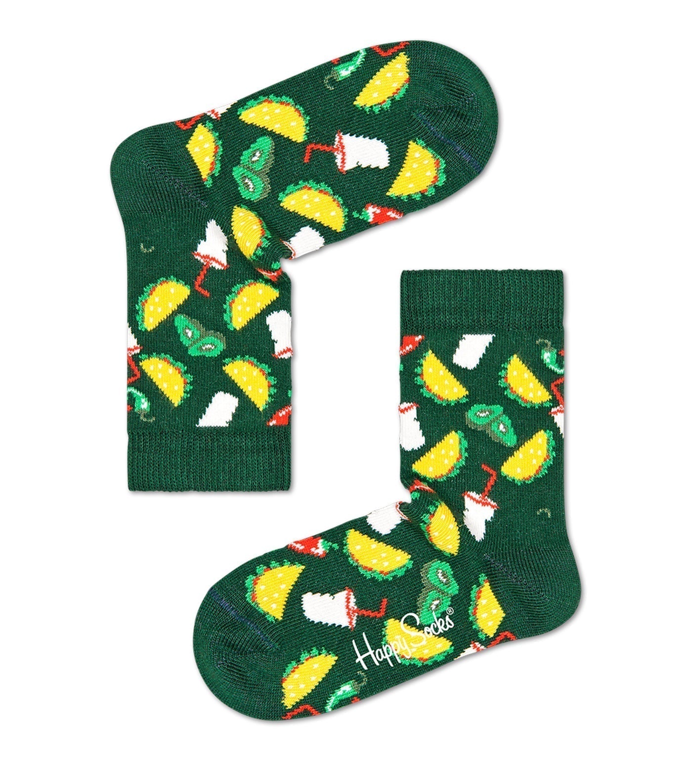 Happy Socks Unisex Taco Crew Length Socks for Kids