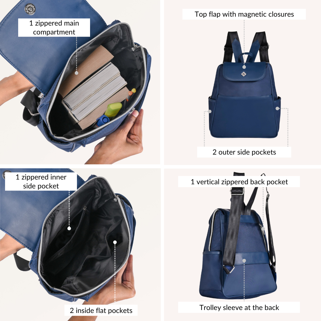 Kaizen Small Travel Backpack Navy Blue