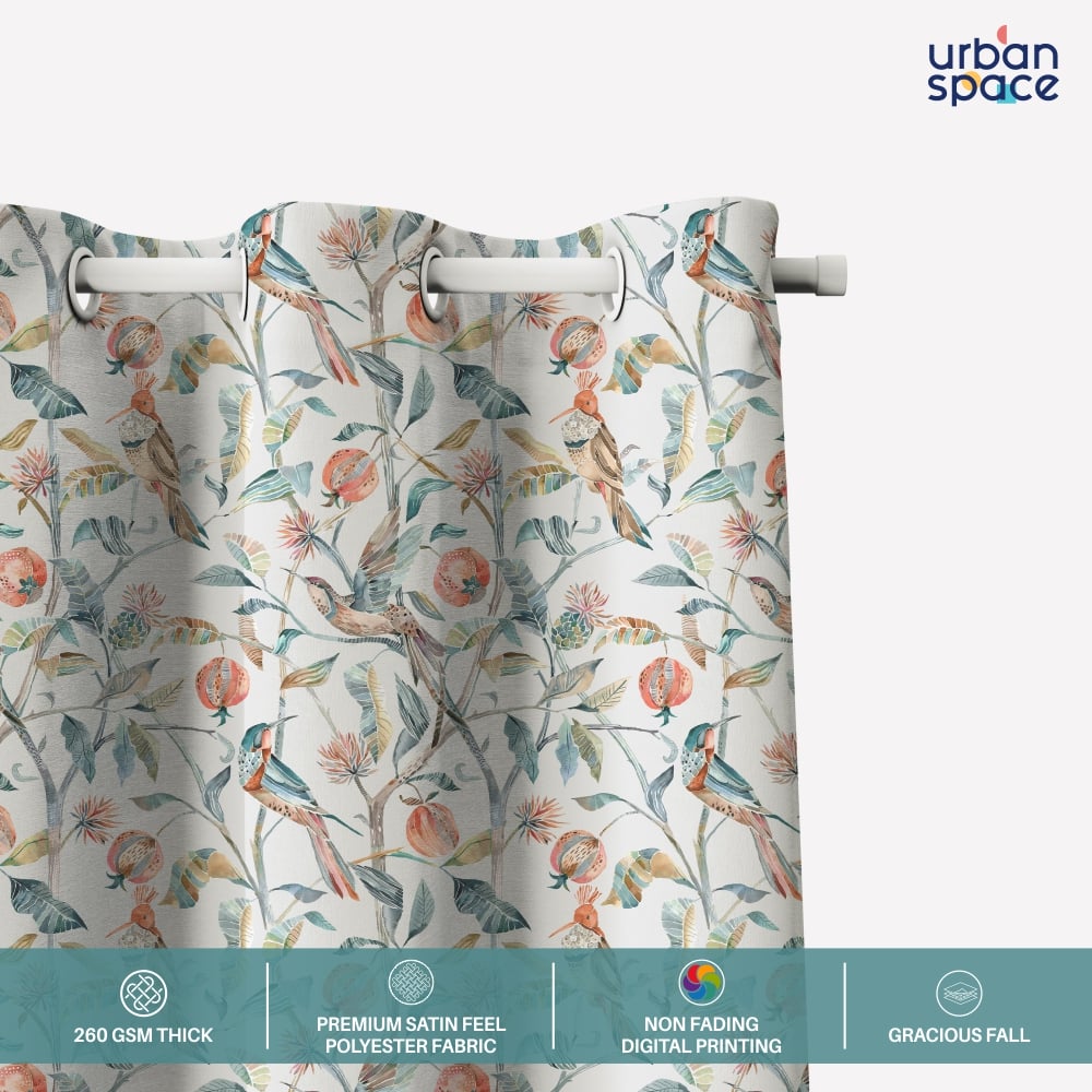 Blackout Curtains, Digital Printed Curtains, Pack of 2 Curtains - King Fisher