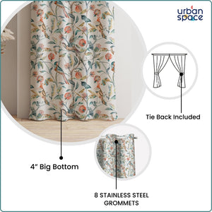 Blackout Curtains, Digital Printed Curtains, Pack of 2 Curtains - King Fisher