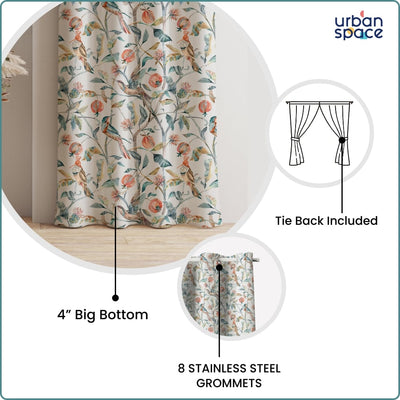Blackout Curtains, Digital Printed Curtains, Pack of 2 Curtains - King Fisher