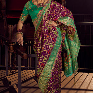 Resonant Purple Pure Viscose Dola Silk Saree With Susurrous Blouse Piece