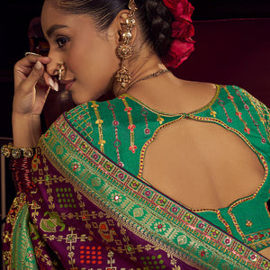 Resonant Purple Pure Viscose Dola Silk Saree With Susurrous Blouse Piece