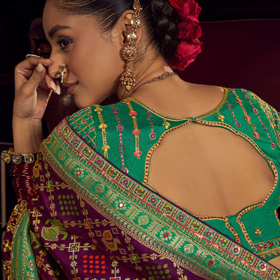 Resonant Purple Pure Viscose Dola Silk Saree With Susurrous Blouse Piece