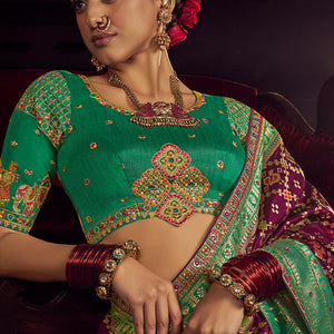 Resonant Purple Pure Viscose Dola Silk Saree With Susurrous Blouse Piece