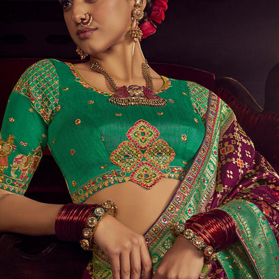 Resonant Purple Pure Viscose Dola Silk Saree With Susurrous Blouse Piece