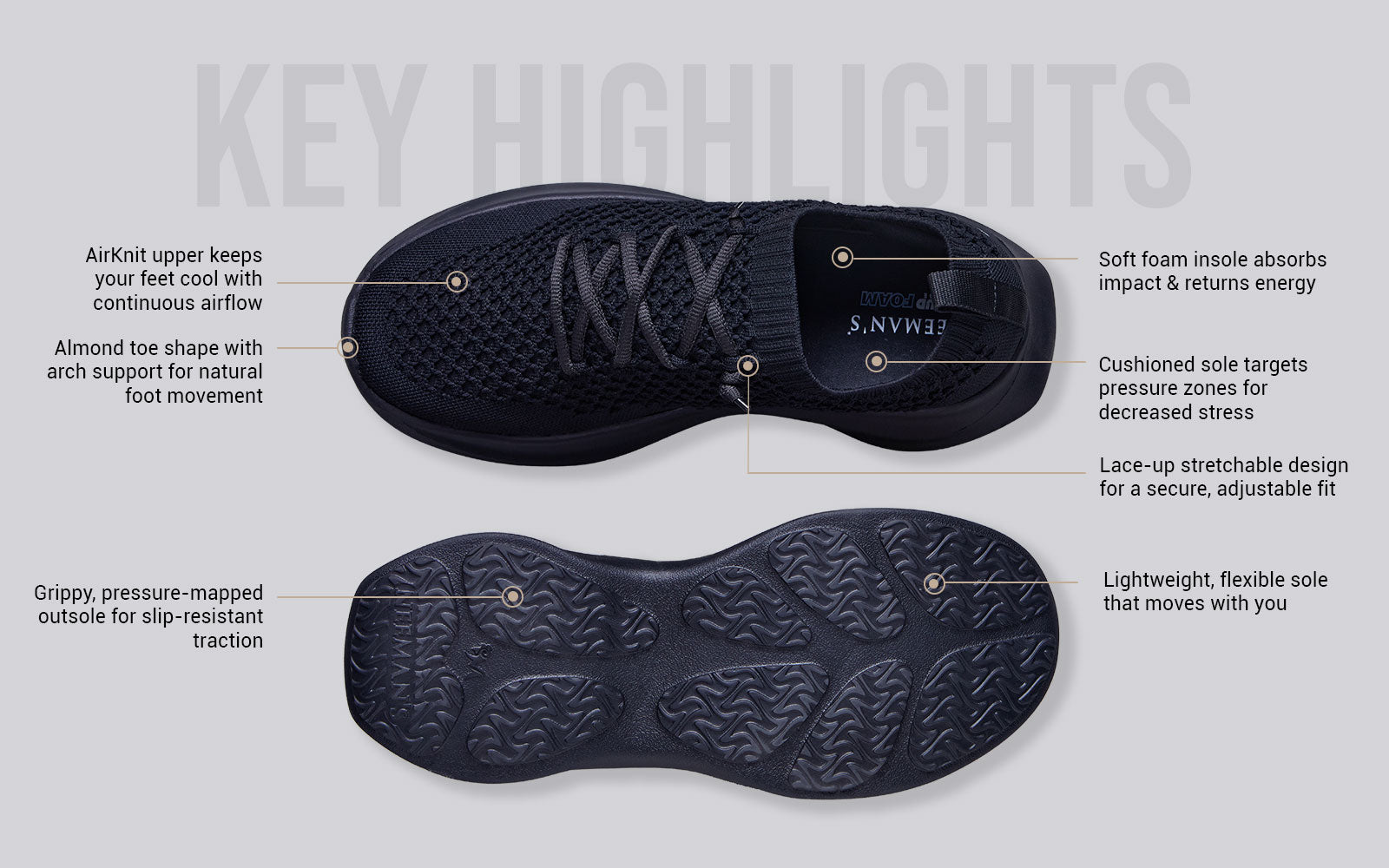 Knit Gliders : Black